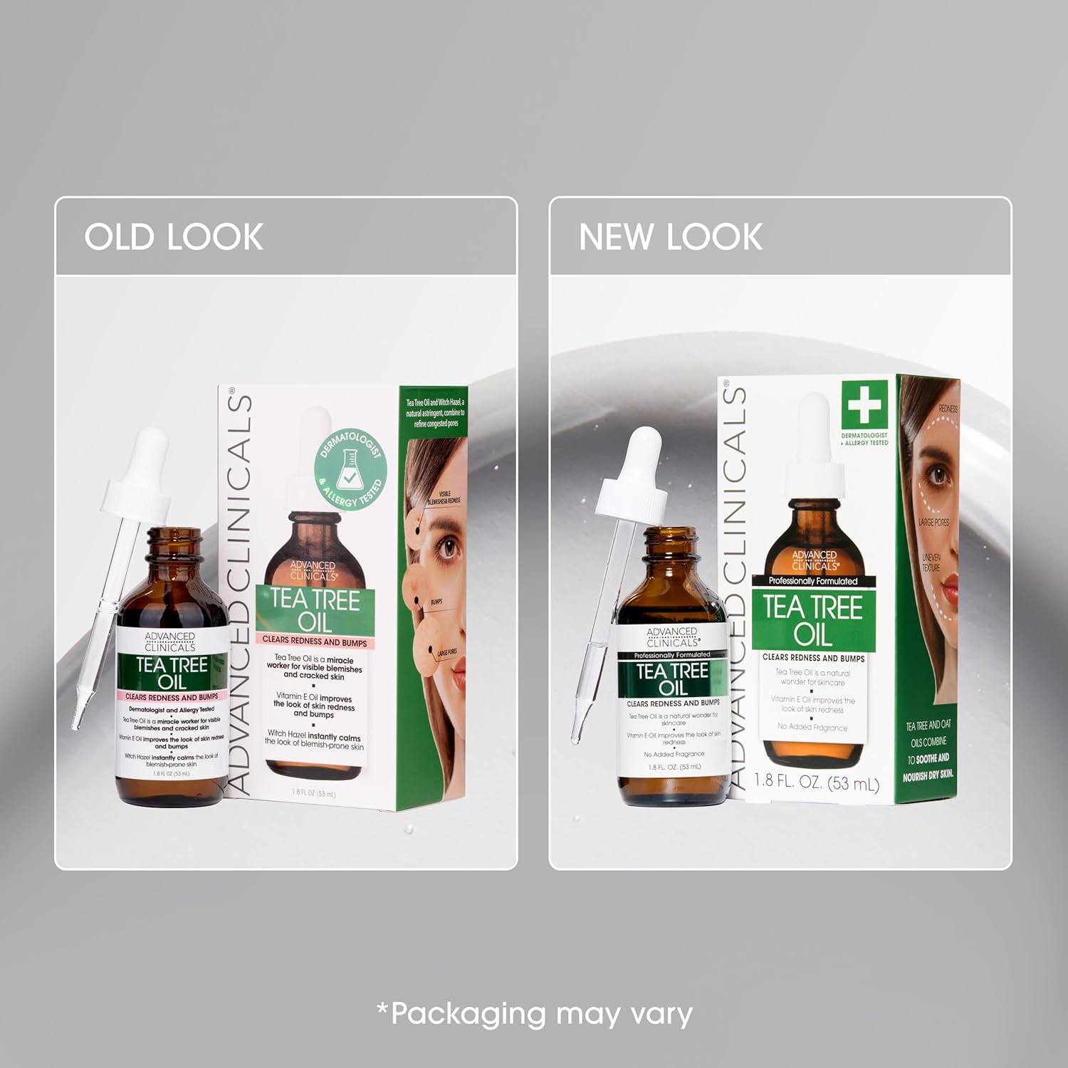 Advanced Clinicals Tea Tree Oil For Skin Facial Serum | Tea Tree Serum For Face With Vitamin E + Botanicals To Help Improve Appearance Of Large Pores & Skintone For Smoother Looking Skin, 1.8 Fl Oz