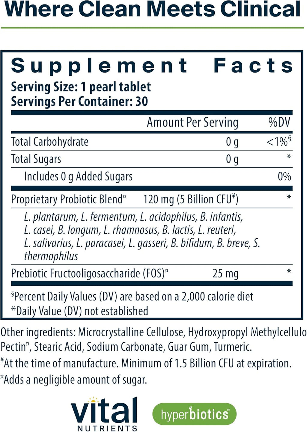 Hyperbiotics Vital Nutrients Pro-15 Prebiotics and Probiotics for Women and Men | 15 Science Backed Strains | Supports Occasional Constipation, Diarrhea, Gas & Bloating | 30 Vegan Time Release Pearls