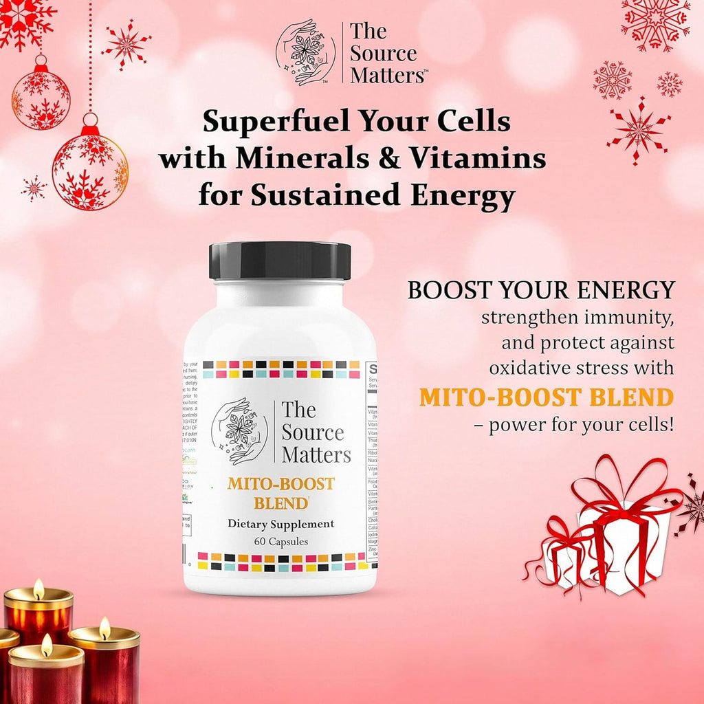 Mito-Boost Blend Dietary Supplement | Cellular Energy and Anti-Aging, Nutrient Daily Support with Antioxidants, Detox Pathway Management, Immune System Maintenance (60 Capsules)