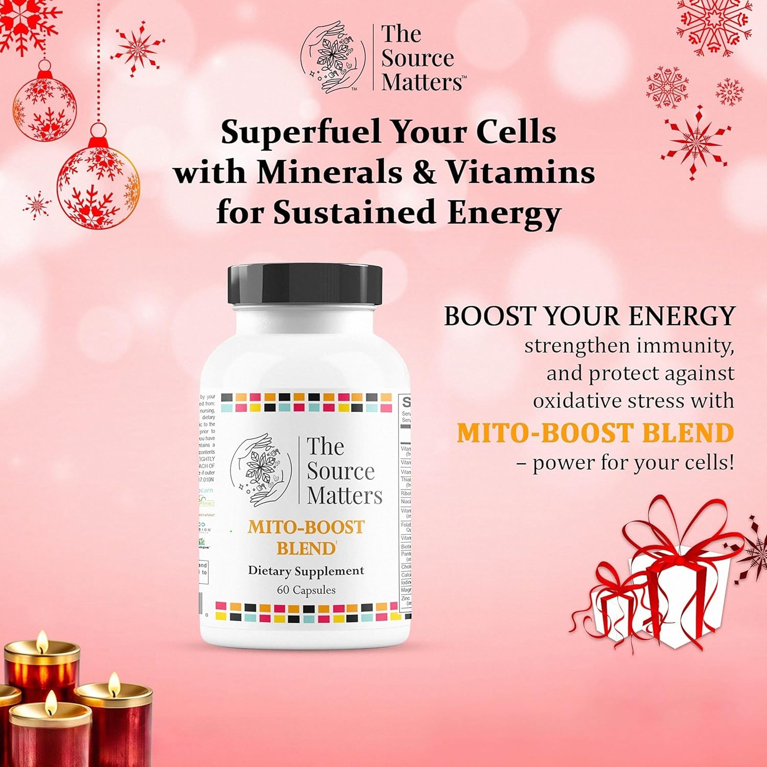 Mito-Boost Blend Dietary Supplement | Cellular Energy and Anti-Aging, Nutrient Daily Support with Antioxidants, Detox Pathway Management, Immune System Maintenance (60 Capsules)