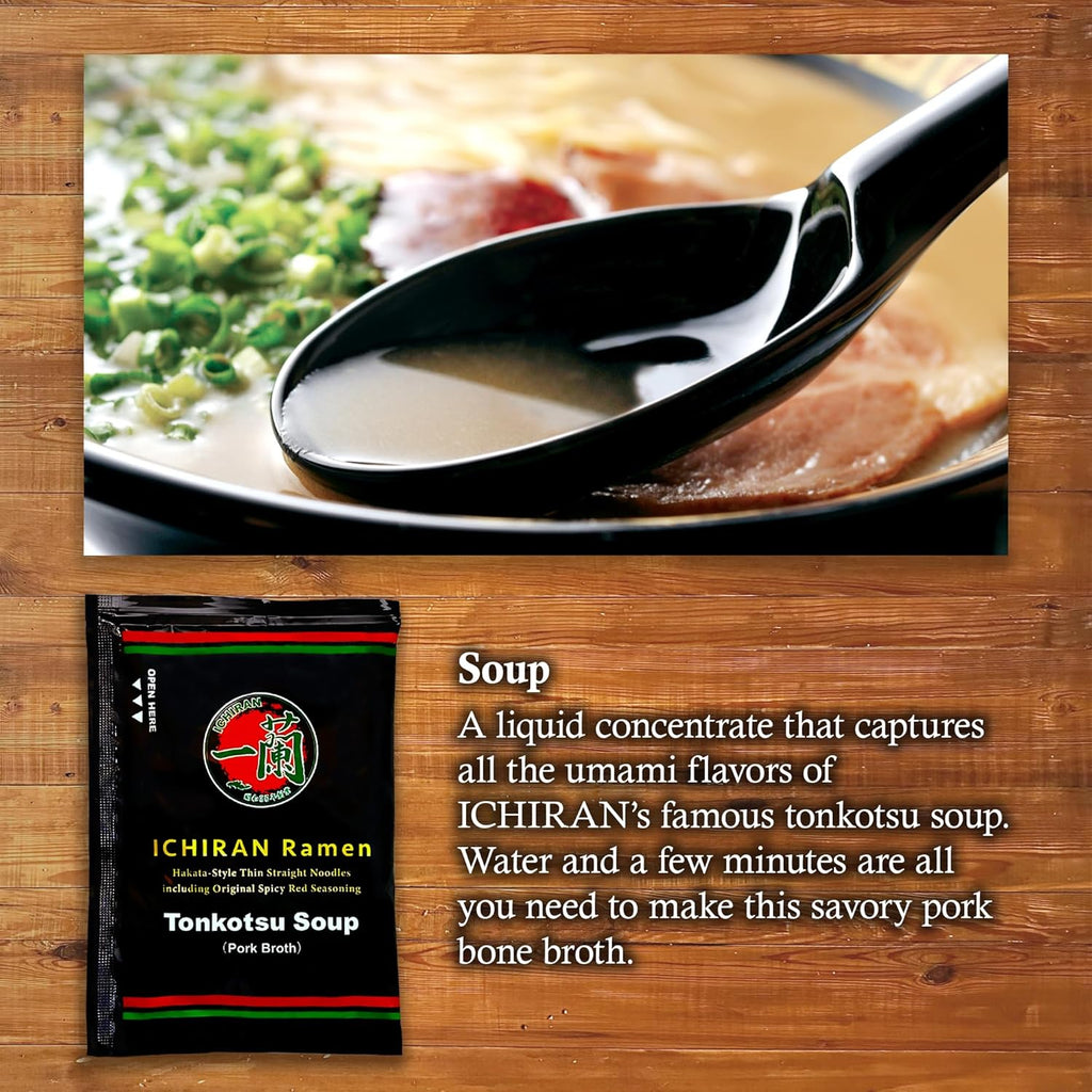 Official ICHIRAN Take-Home Ramen Kit (Pork Bone Broth Flavor), Authentic Tonkotsu Ramen Noodle Soup Imported from Japan