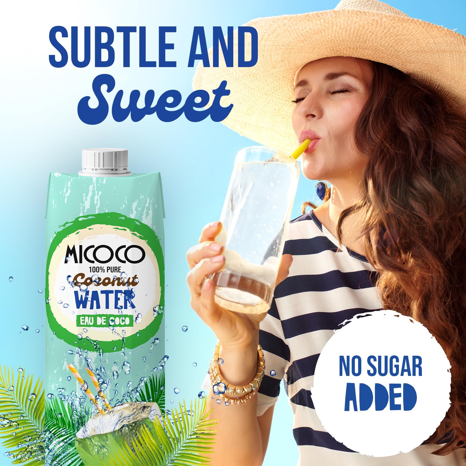 MICOCO Coconut Water, No Added Sugar, 16.9 Fl Oz (Pack of 12)