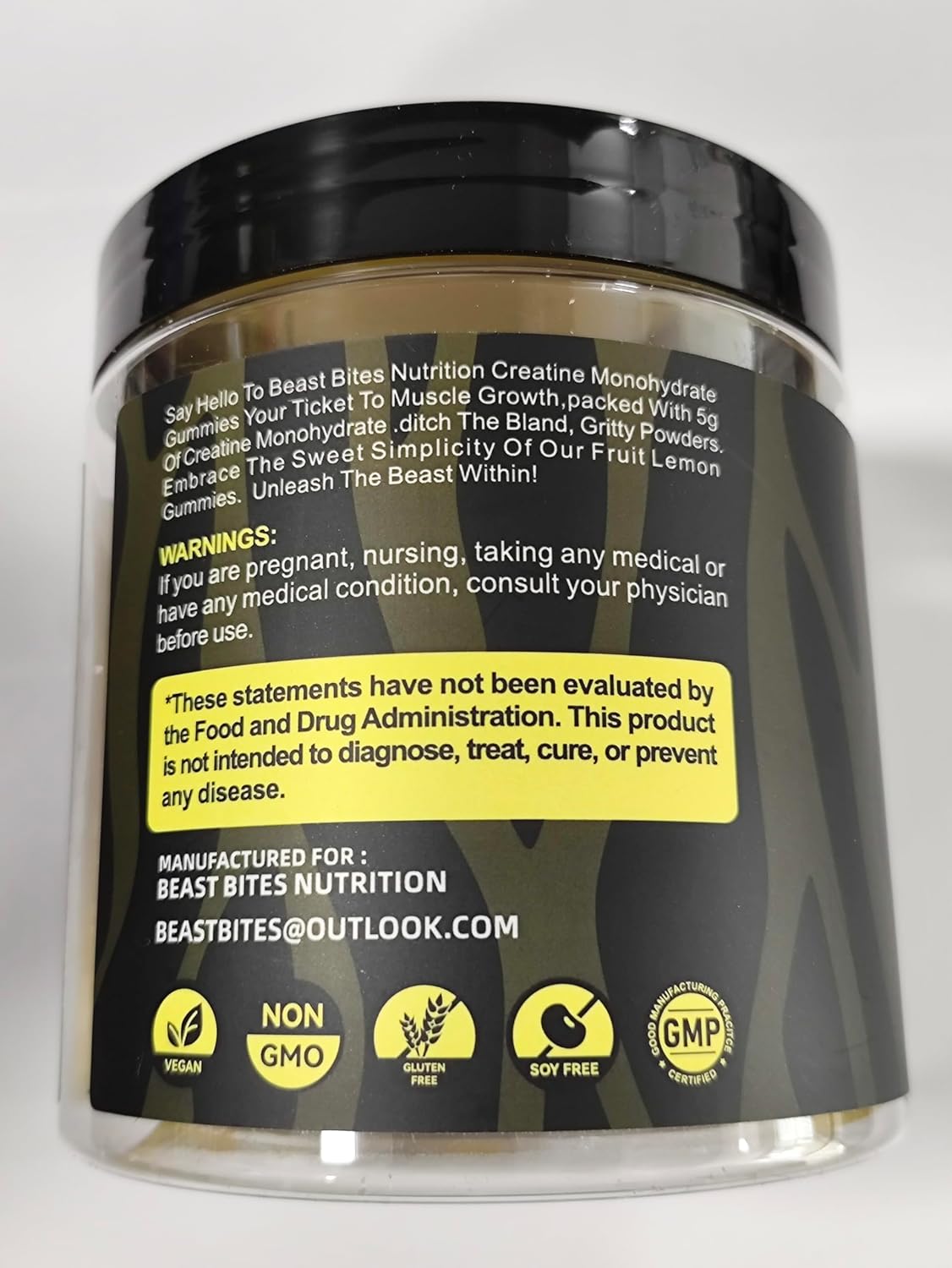 Creatine Monohydrate Gummies 5000mg (135 Count)-Lemon Flavor.