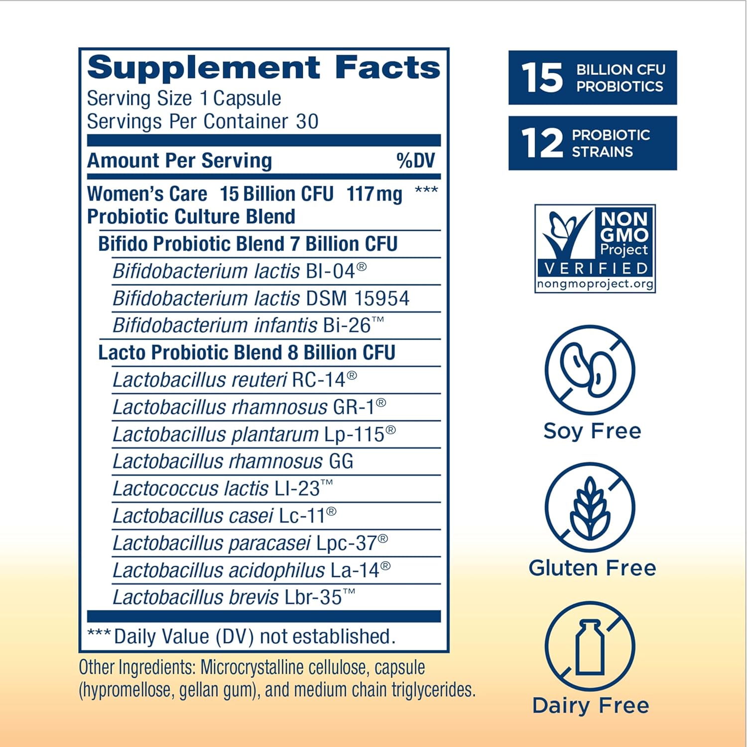 Renew Life Women's Probiotic Capsules, Supports pH Balance for Women, Vaginal, Urinary, Digestive and Immune Health, L. Rhamnosus GG, Dairy, Soy and Gluten-Free, 15 Billion CFU - 30 Ct
