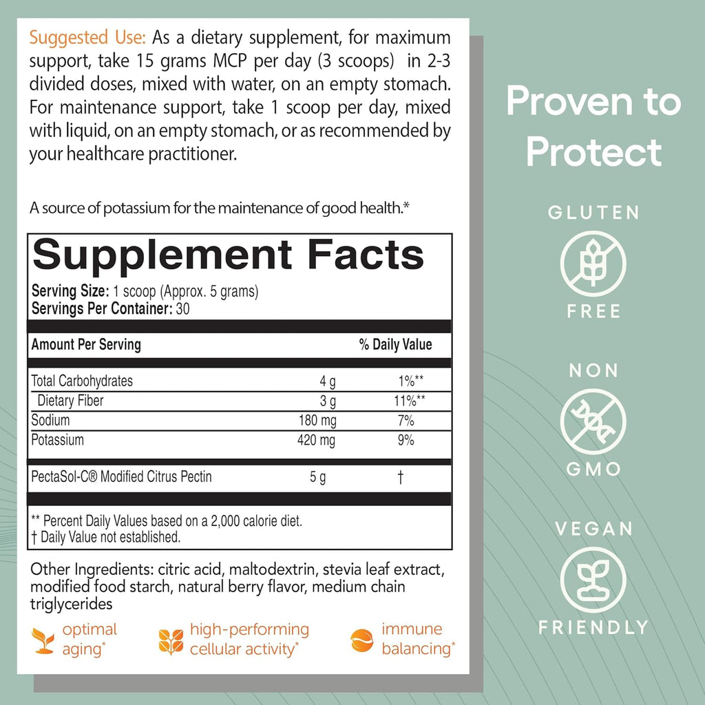PectaSol Modified Citrus Pectin – 551g Berry Powder – Total-Body Health Supplement to Support Heart, Immune System, Inflammation Response & Healthy Aging + Maintain Healthy Galectin-3 Levels