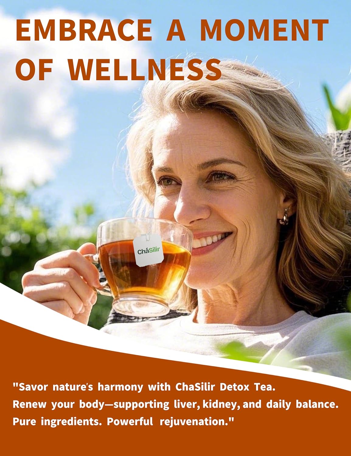ChaSilir Organic Dandelion Root & Wolfberry Detox Tea Bags - Liver & Kidney Health Support, 15 Compostable Corn Fiber Bags (Caffeine-Free, Plastic-Free, Cleanse & Repair Formula)