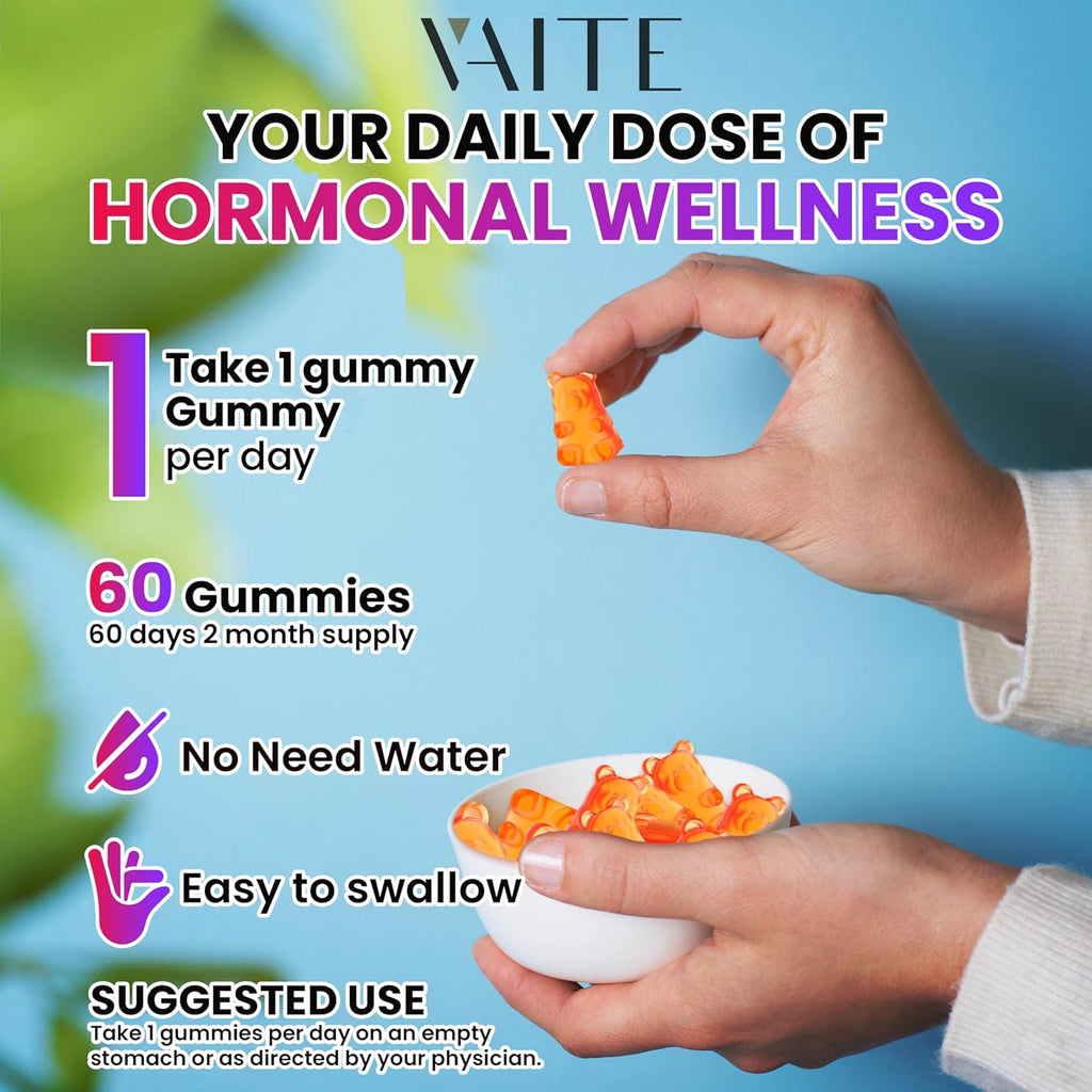 Chasteberry Supplement for Women Gummies - Vegan Chewable Supplements for Balance Women's Hormone Support, Herbal Plant-Based Chews, Gelatin-Free, Non-GMO, Gluten-Free, 60 Vegan Chewables