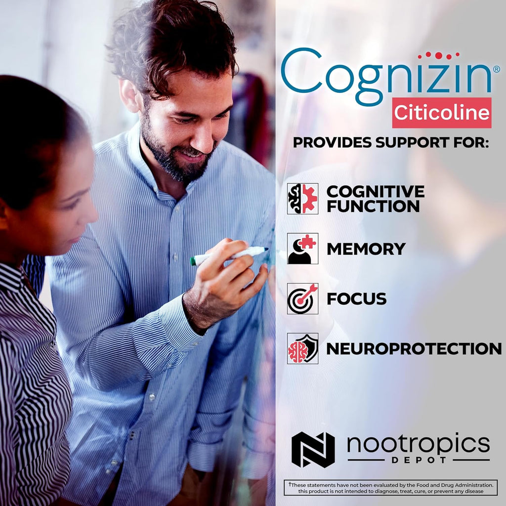 Nootropics Depot Cognizin Citicoline Capsules | 180 Count | Choline Supplement | Brain Health Supplement | Regulates Memory and Cognitive Function | Supports Attention, Focus and Recall
