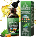 Oil of Oregano with Black Seed Oil | 8 in 1 Organic Oregano Oil Drops with Ashwagandha, Moringa & Turmeric | Natural Herbal Supplements for Immune Support & Stress Relief | Vegan Friendly, 2 Fl Oz