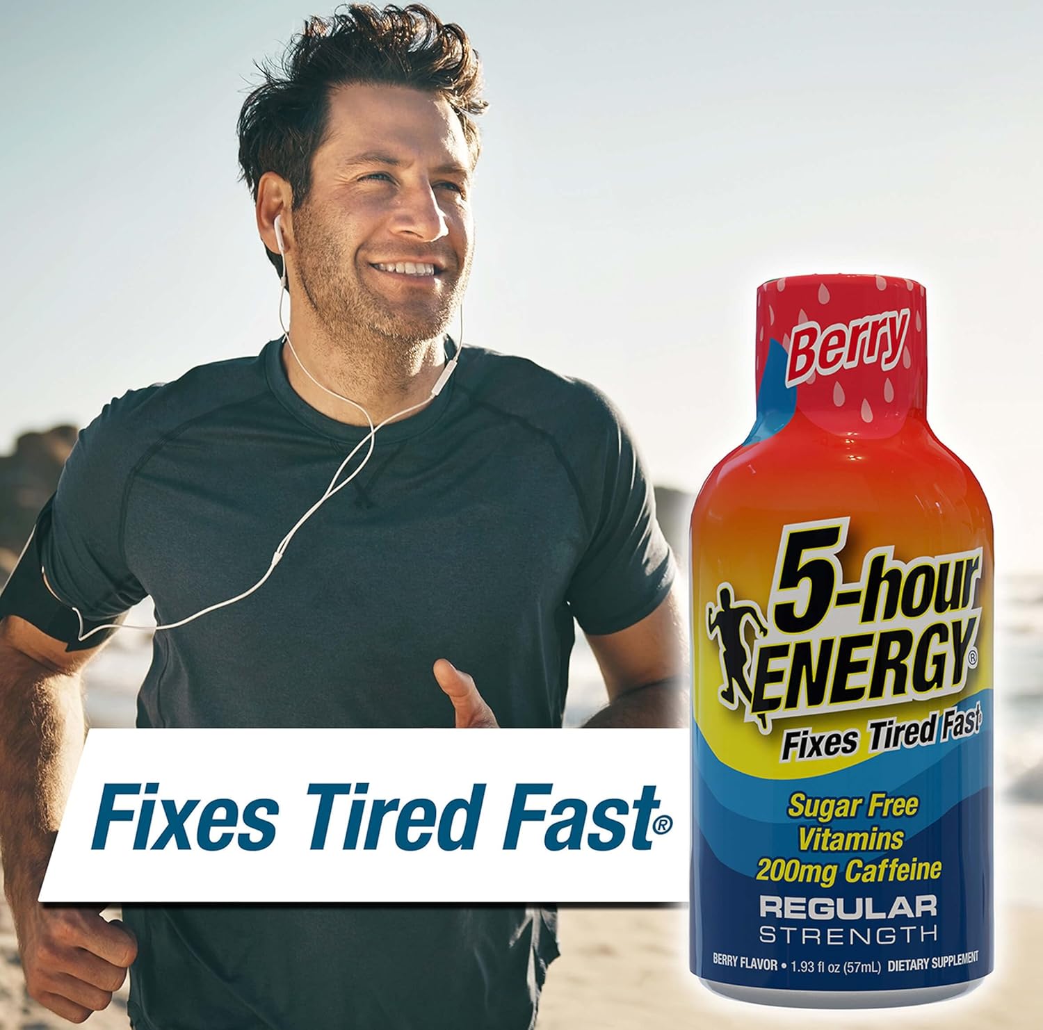 5-hour ENERGY Regular Strength Energy Shot 1.93oz, 20-Pack – Sugar Free Caffeine Energy Booster with B-Vitamins & Amino Acids – Zero Calorie (20 Bottles – Single Flavor, Berry Regular Strength)