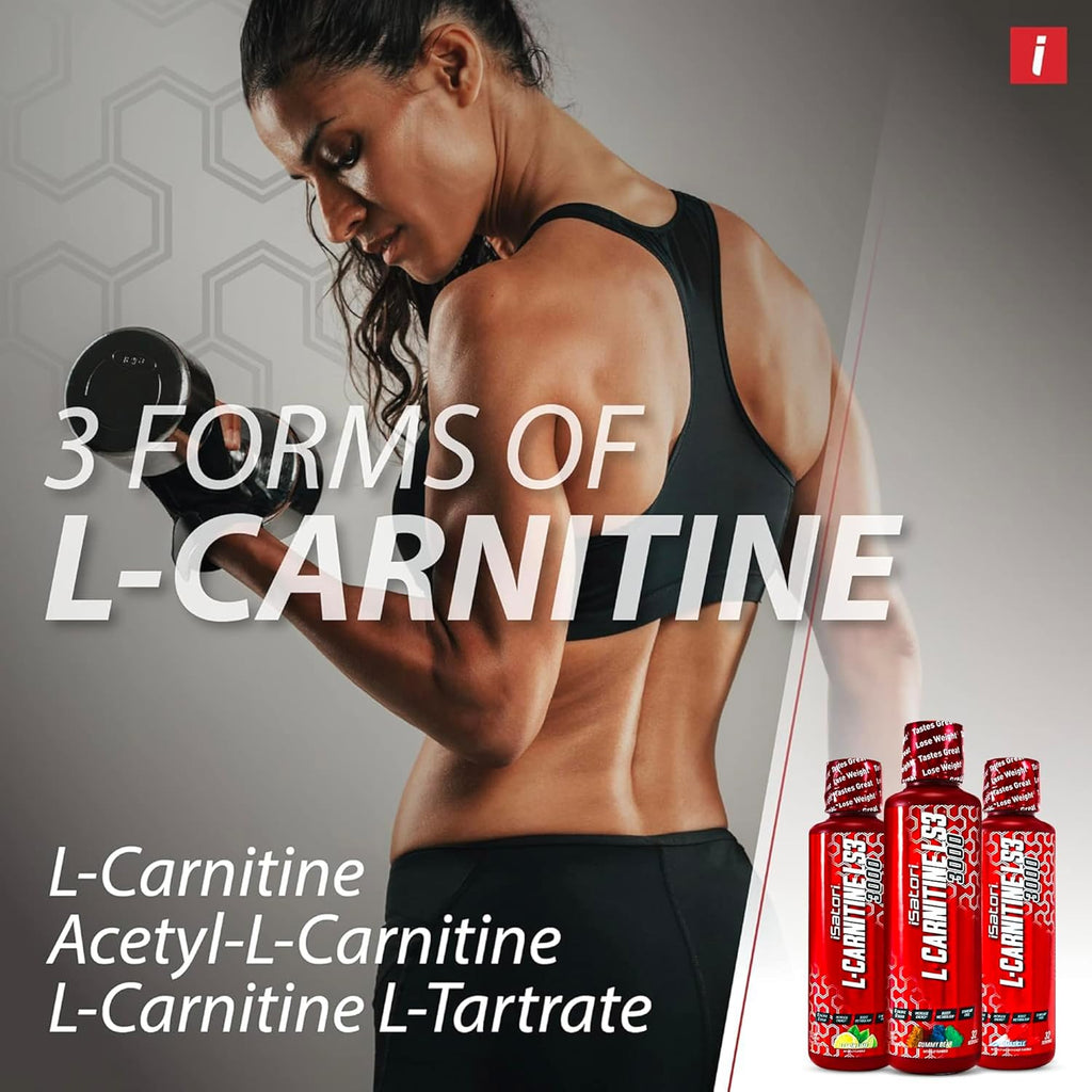 iSatori L-Carnitine LS3 3000, Triple-Blend Liquid L Carnitine Supplement, with Acetyl & Tartrate, Stimulant Free Energy, No Calories, Sugar or Gluten, Keto-Friendly, Gummy Bear Flavor (32 Servings)