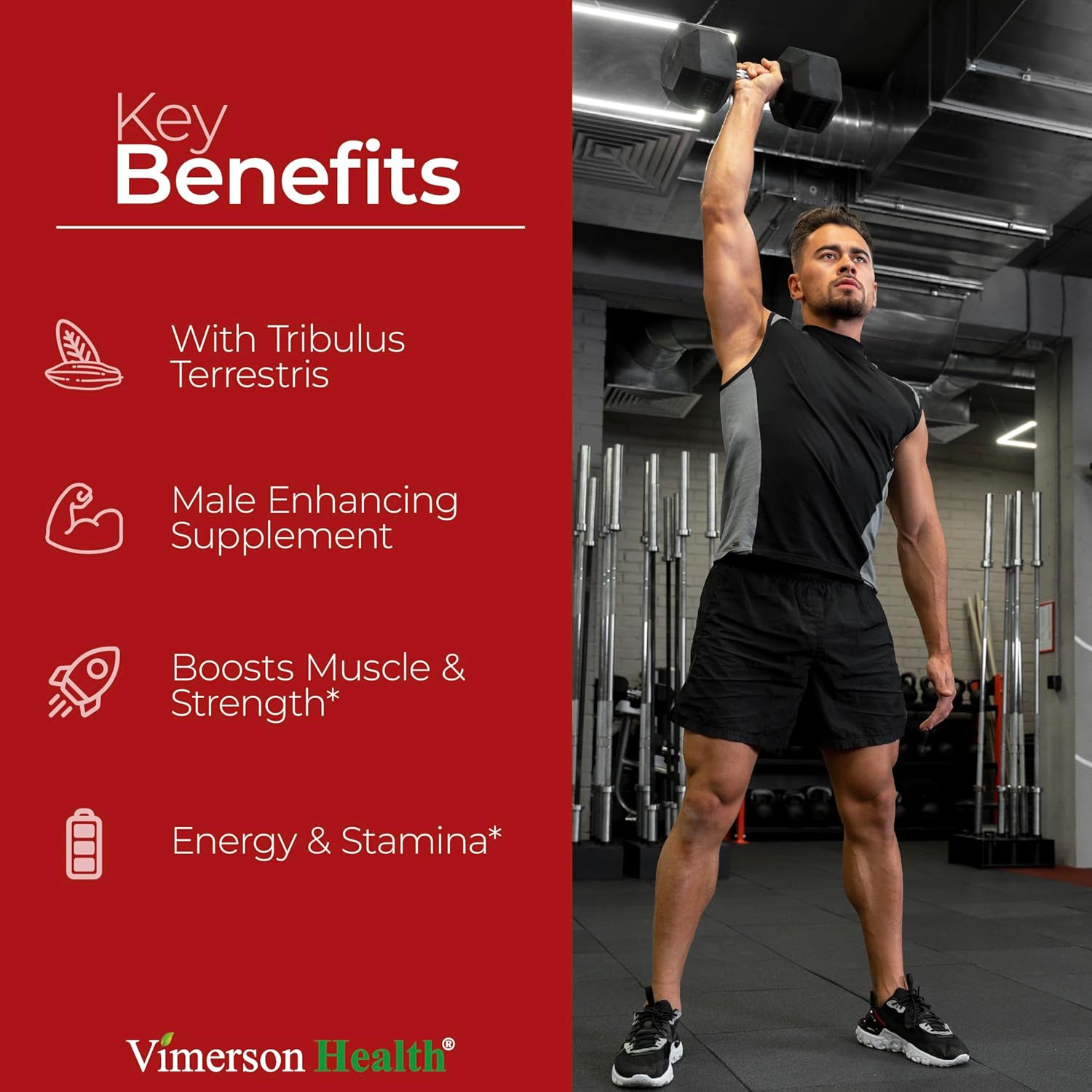 Tongkat Ali & Hornygoatweed for Men with Maca Root Powder, Saw Palmetto for Men and Tribulus Terrestris - Healthy Testosterone Support and Balanced Energy Supplements - 60 Premium Tongat-Ali Capsules