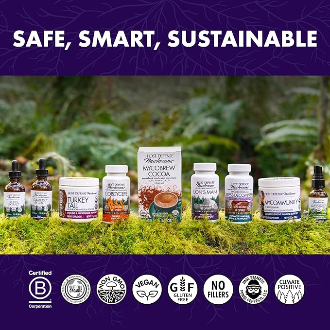Host Defense Stamets 7 Mushroom Powder - 7 Species Blend - Mushroom Supplement for Immune Support with Royal Sun Blazei, Cordyceps, Reishi, Maitake, Lion's Mane, Chaga & Mesima - 7 oz (133 Servings)*
