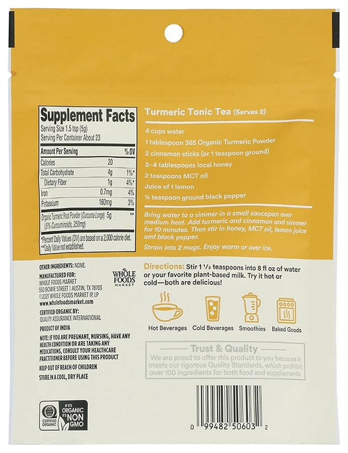 365 by Whole Foods Market, Organic Turmeric Superfood Powder, 4 Ounce