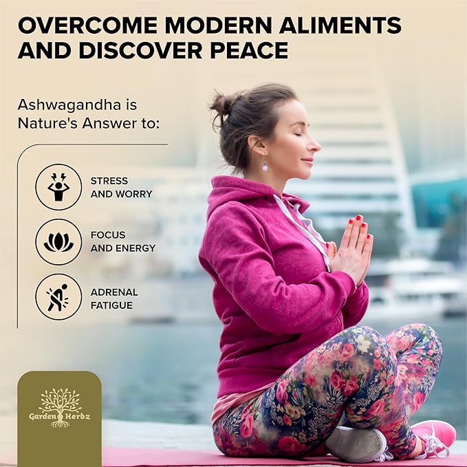 Organic Ashwagandha Root & Irish Sea Moss – 3,600 mg Ashwagandha Supplement with Black Seed Oil, & Burdock Root – Herbal Supplement for Energy, Extra Strength, 60 Caps