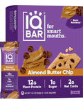 IQBAR Brain and Body Plant Protein Bars - Almond Butter Chip - 12-Count - Keto, Vegan, Low Carb, High Fiber, Gluten Free, Dairy Free, Low Sugar Snack with Nutrients for Focus, Energy, Meal Replacement
