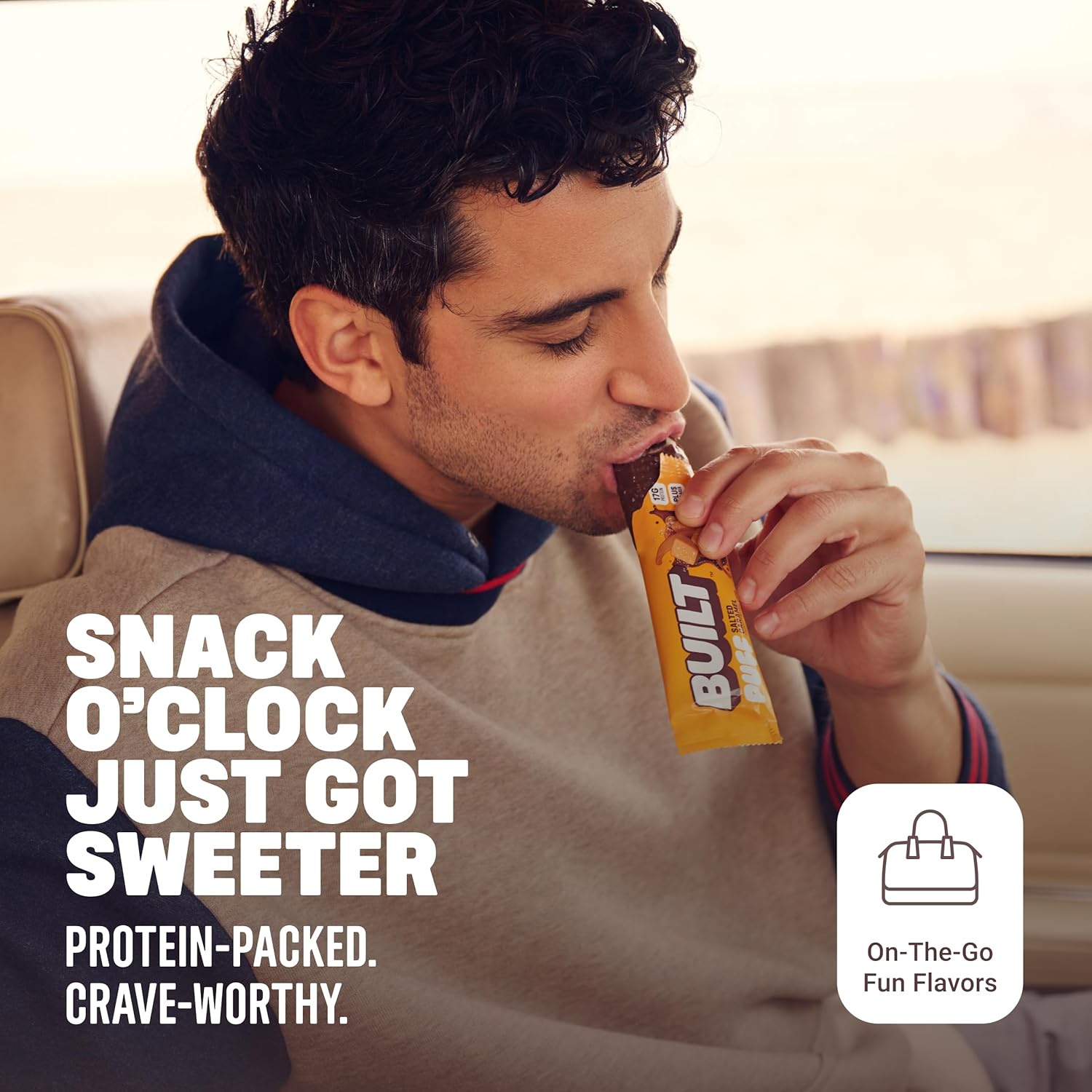 Built Bar, Puff Protein Bars, Salted Caramel Puff, 17g Protein Snacks, On-The-Go Bars, Only 140 Calories, 6g Sugar, Collagen, Gluten Free, 12 Count