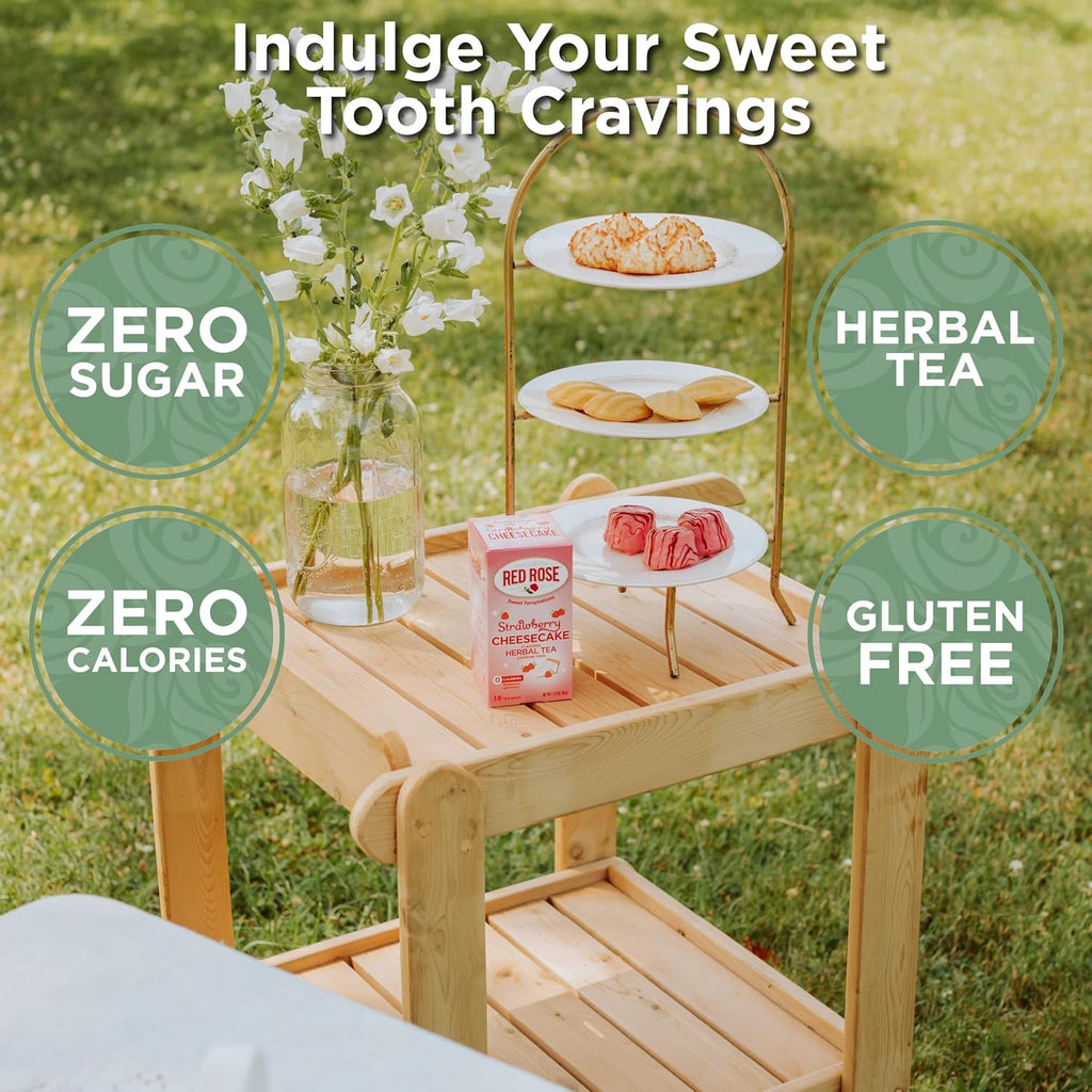 Red Rose Sweet Temptations Dessert Tea BUILD YOUR OWN BUNDLE Choose four or More Flavors Zero Sugar, Caffeine Free Flavored Delicious Beverage Herbal Tea (Minimum 4 Selections & Maximum 12 Selections)