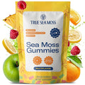 TrueSeaMoss Sea Moss Gummies with Bladderwrack & Burdock Root – Vegan Formula for Adults & Kids – Fruity Flavor – 60 Gummies (Pouch May Vary)