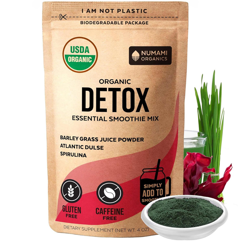 Numami Organic Detox Smoothie Mix with Healthy Spirulina, Atlantic Dulse and Barley Grass Juice Powder