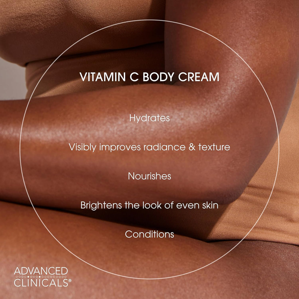 Advanced Clinicals Hyaluronic Acid Moisturzier + Brightening Vitamin C Cream 2pc Skincare Set For Women & Men | Face Moisturizer & Body Cream Helps Improve Look Of Crepey Skin & Uneven Skin Tone, 2pc