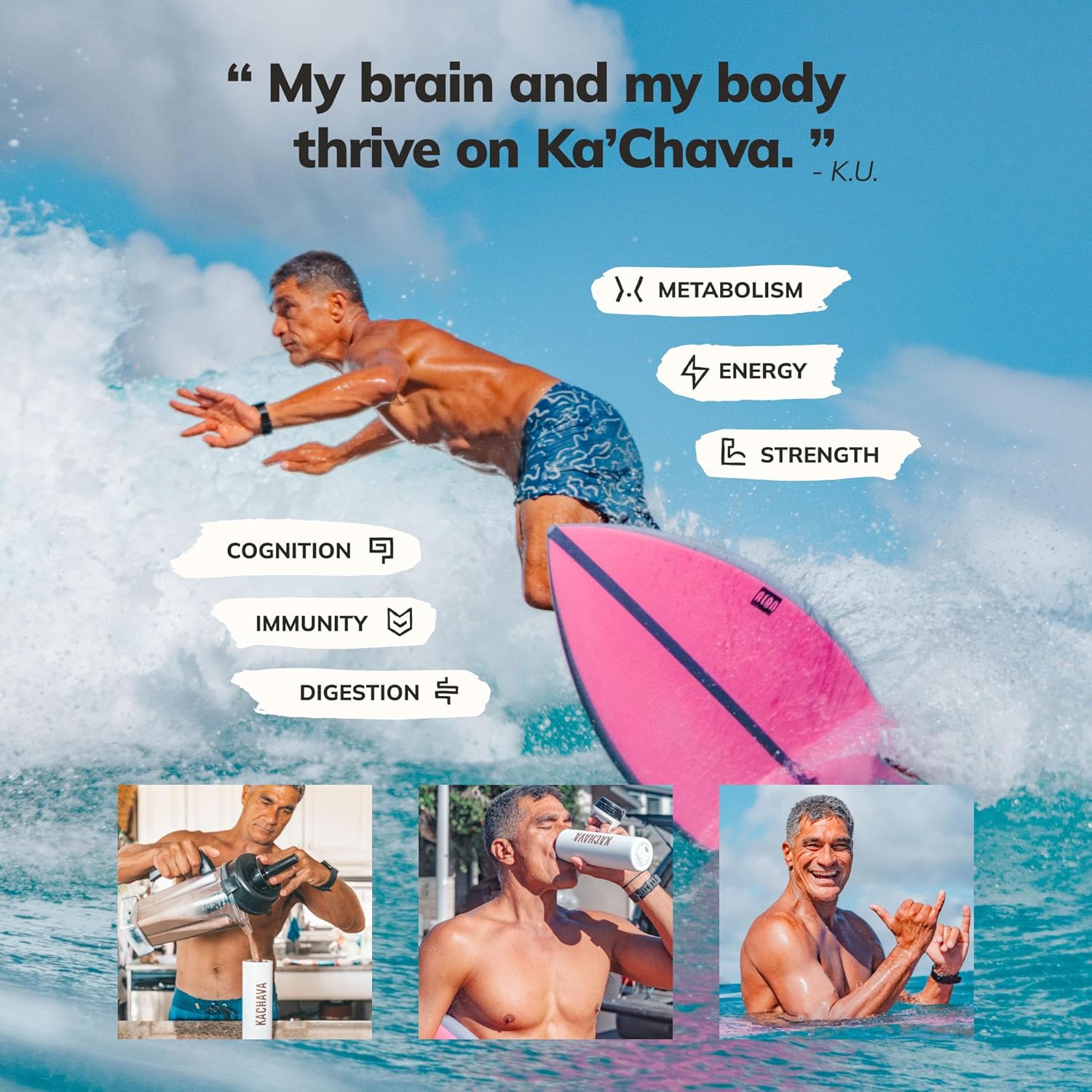 Ka’Chava All-In-One Nutrition Shake Blend, Strawberry, 15 Servings, 85+ Superfoods & Nutrients, Greens Plant-Based Powder Protein Drink, Digestive Enzymes & Probiotics, Vegan Dairy Gluten Free