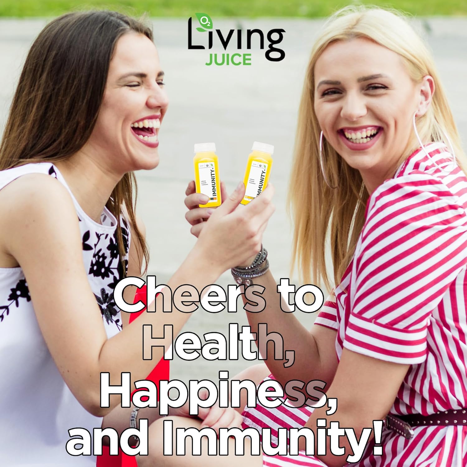 O2 Living Immunity Booster Juice Shots - 2oz, 12 Pack - Organic Cold-Pressed Juice Shots, No Added Sugars or Water, Naturally Sweetened from Fruits, Fresh Pressed, Packed with Nutrients and Vitamins