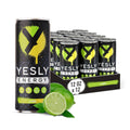 Yesly Energy Drink, Lime, Naturally Flavored Sparkling Energy Drink With Electrolytes, Magnesium, Potassium, Vitamin C, B6 & B12, Natural Caffeine From Green Tea, Zero Sugar, 12 Fl Oz Cans, 12 Pack