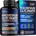 Magnesium Glycinate - Sleep & Relaxation Support - Extra Strength Glycinate, Glycine & Taurine 1500 mg - Magnesium Supplement for Women & Men - Chelated & High Absorption - Made in USA - 120 Capsules