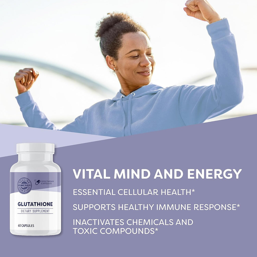 Vimergy Glutathione – Supports Liver Detox* – Superfood for Cellular Health & Antioxidant Support* – Kosher, Vegan & Gluten-Free – 60 Capsules