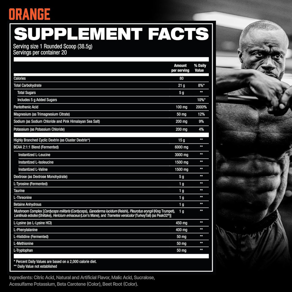 HOSSTILE Intra[R3] Intra Workout Powder, EAA & BCAA Drink with Carbs, Enhance Energy & Endurance, Build Lean Muscle & Improve Recovery, Orange, 20 Servings