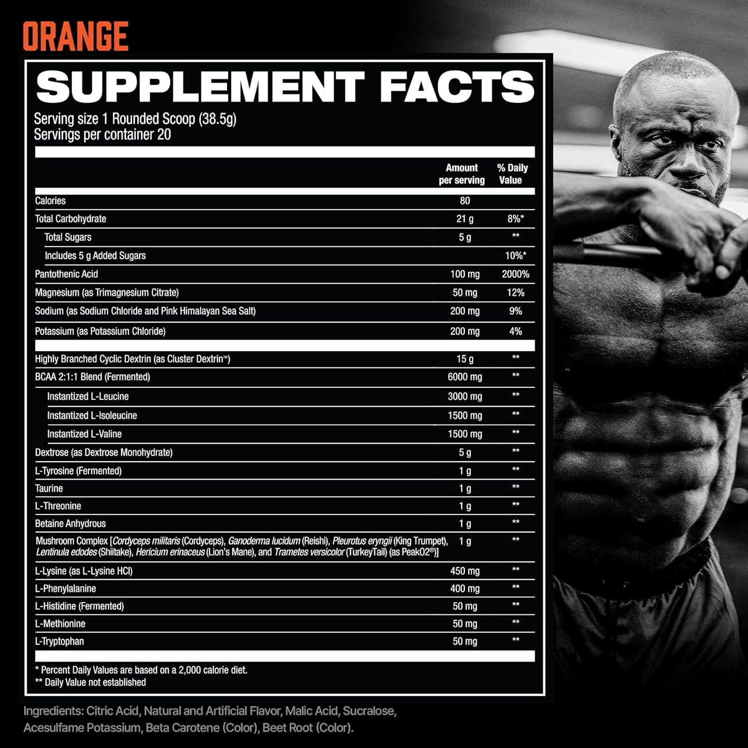 HOSSTILE Intra[R3] Intra Workout Powder, EAA & BCAA Drink with Carbs, Enhance Energy & Endurance, Build Lean Muscle & Improve Recovery, Orange, 20 Servings