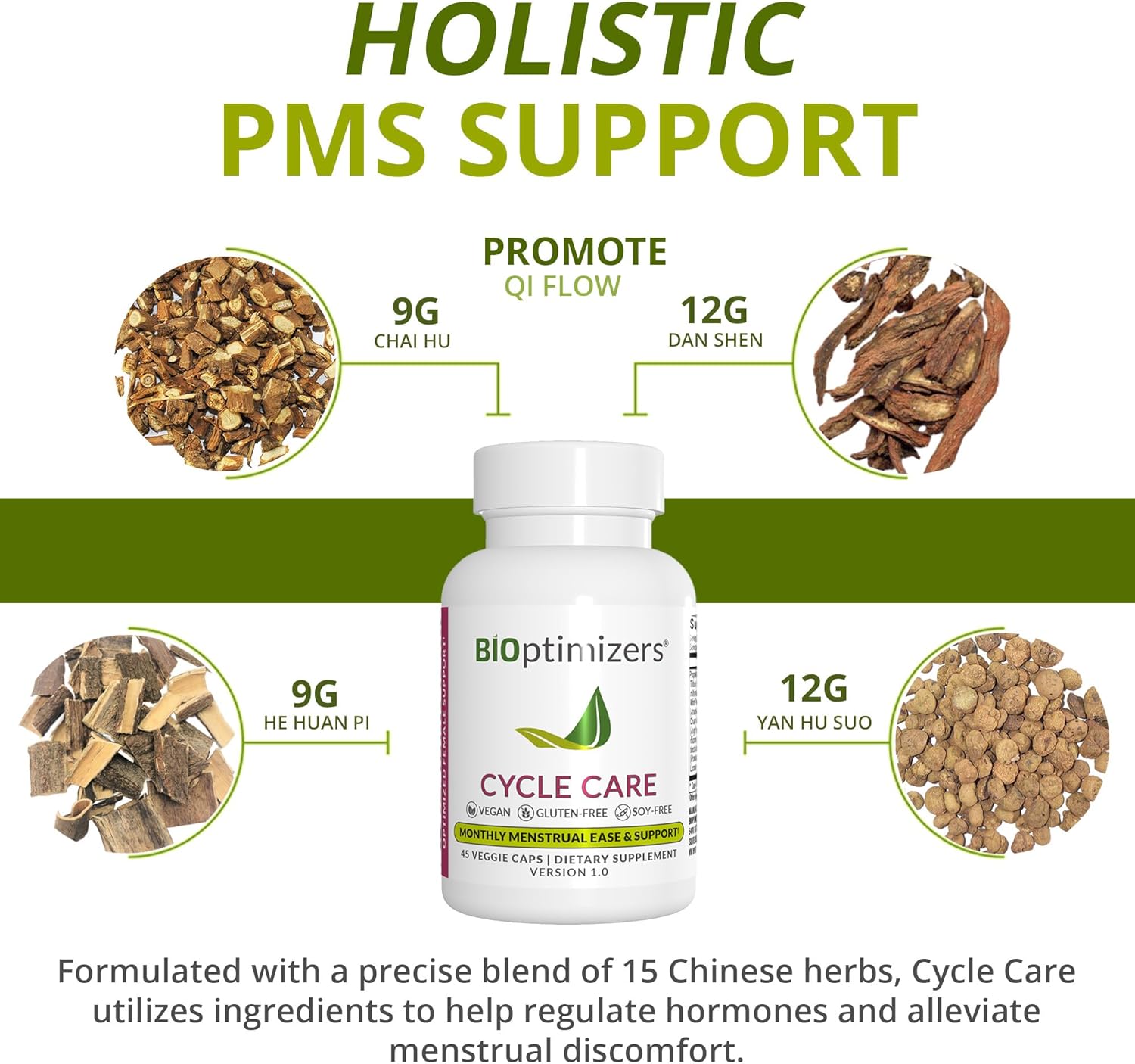 BIOptimizers - Cycle Support - Period Support Supplement for Women - Bloating and Cramping Menstrual Relief - 45 Capsules