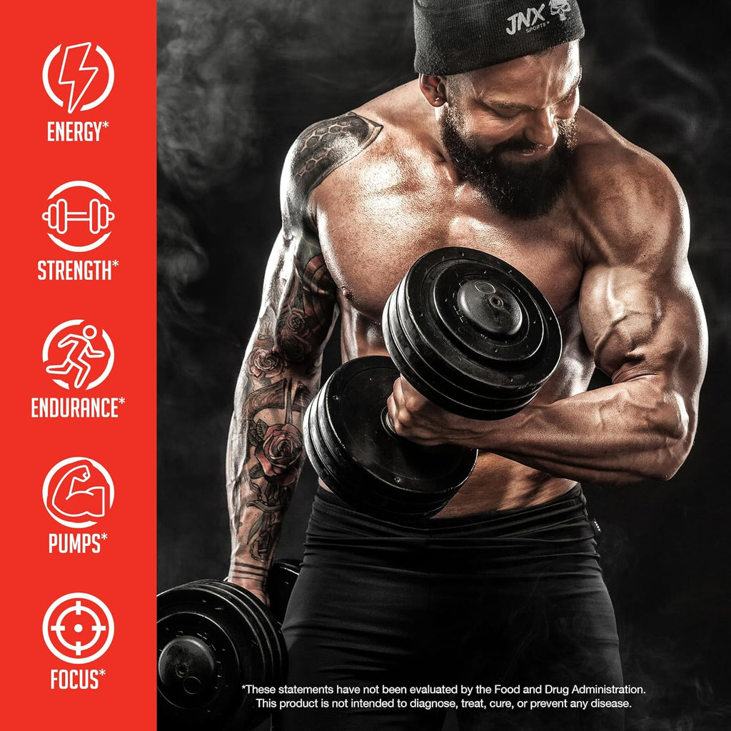 JNX SPORTS The Curse! Pre Workout Powder for Men & Women, Caffeine, Beta-Alanine, Creatine, L-Citrulline, 30 Servings, Cherry Limeade Flavor – Boost Energy, Strength & Focus