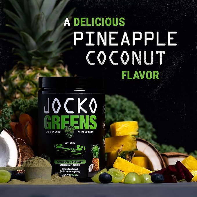 Jocko Fuel Greens Powder Bundle - Greens & Superfood Powder for Healthy Green Juice - Keto Friendly with Spirulina, Chlorella, Digestive Enzymes, & Probiotics - 60 Servings