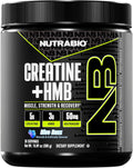 NutraBio Creatine + HMB- Creatine Monohydrate with HMB Powder for Muscle Growth, Increased Strength- 30 Servings (Blue Razz)