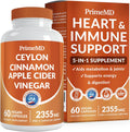 5-in-1 Ceylon Cinnamon Capsules 2355mg - Ceylon Cinnamon and Apple Cider Vinegar with Turmeric, Panax Ginseng, Cinnamon, and Bioperine, 60ct