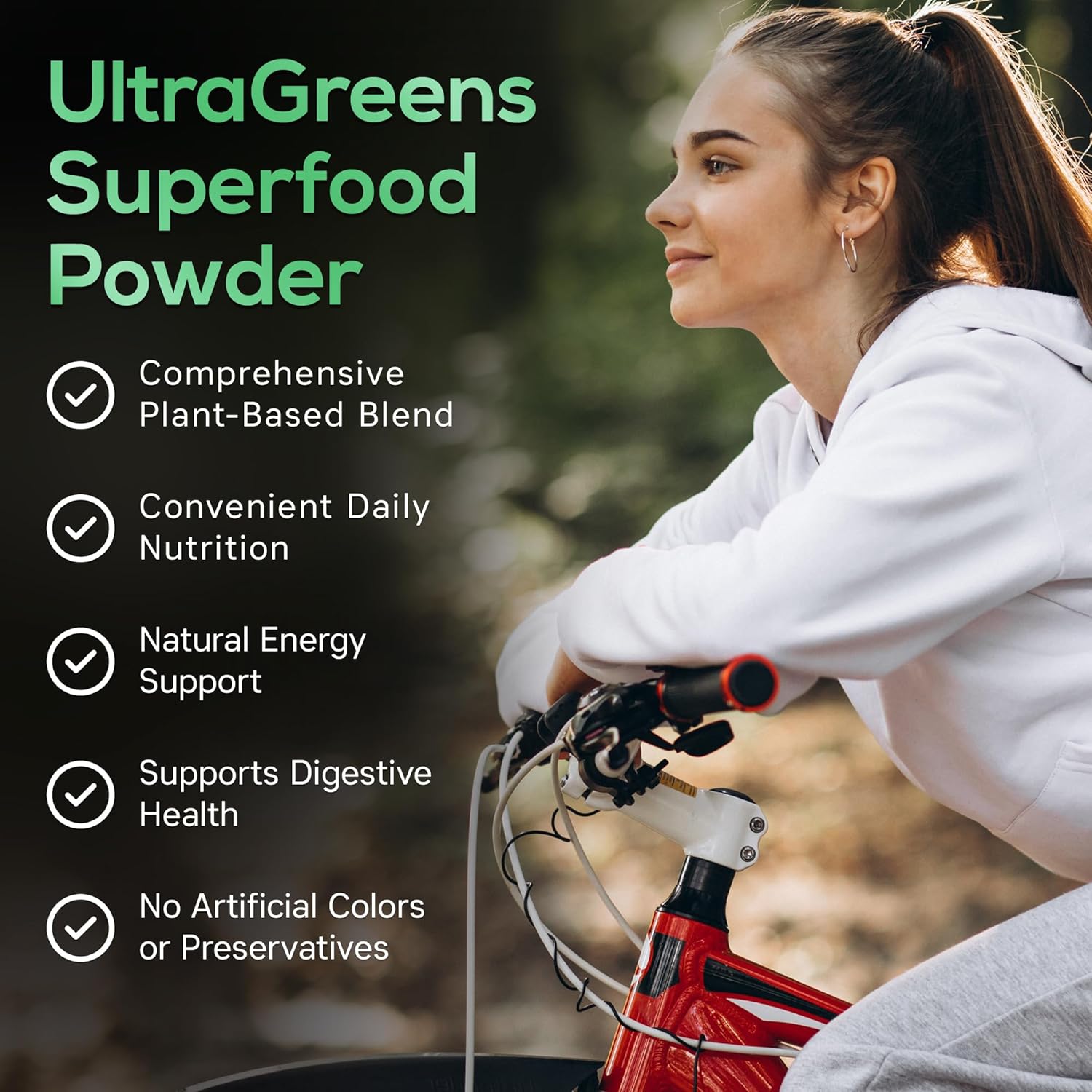 Greens Superfood Powder 50 Servings – Boost UltraGreens Super Greens Powder – Organic Spirulina, Grasses & Antioxidants | Premium Superfood for Daily Energy | Detox & Whole-Body Wellness