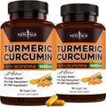 NEW AGE Turmeric Curcumin Capsules - Standardized Curcuminoids - Non-GMO, Gluten Free 180 Count (Pack of 2)