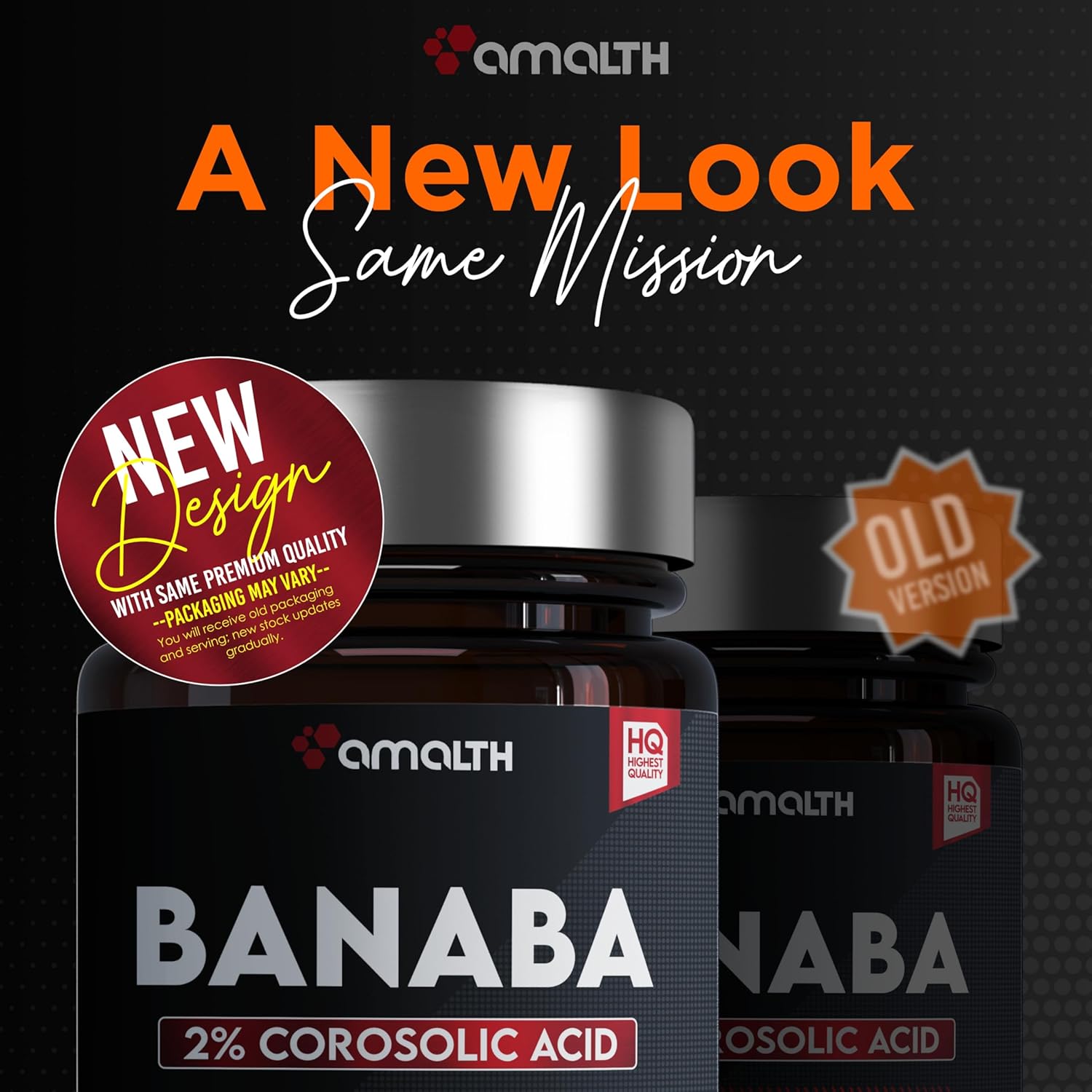 AMALTH Banaba Leaf Extract Capsules 500 mg, 2% Corosolic Acid (Concentrated Extract) | 120 Count Vegan | Non-GMO & Vegan