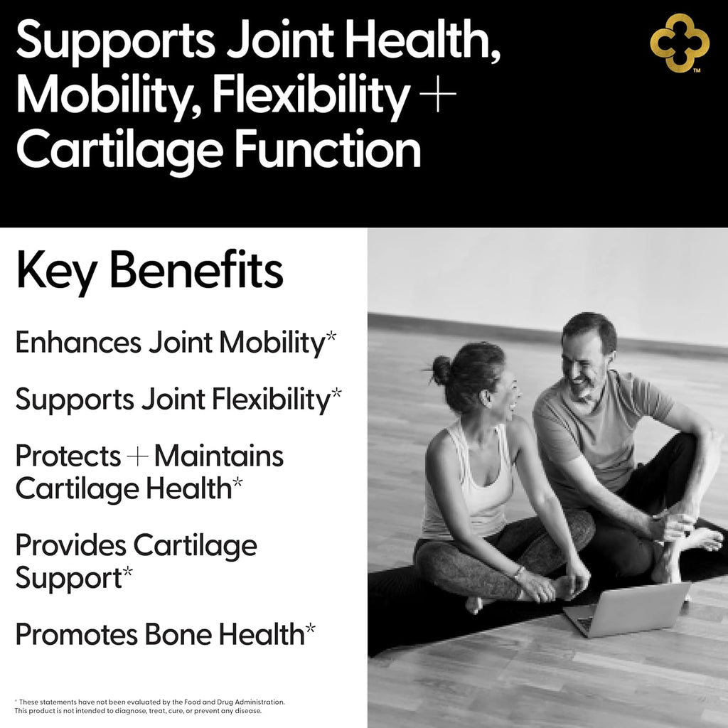 Glucosamine Chondriotin MSM All-in-One Joint Support Supplement Turmeric, Hyaluronic Acid, Boswellia, Ginger Root, Bamboo, BioPerine, Black Pepper, Supports Joint Health & Flexibility 90 Count