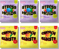 Tandy Stress Heads & Energy Bursts Gummies I GABA Amino Acid & Caffeine Gummy I Sour Fruit & Zesty Fruit Flavors I I Stress Relief & Energy Boost Gummies Variety Pack I 6-Pack