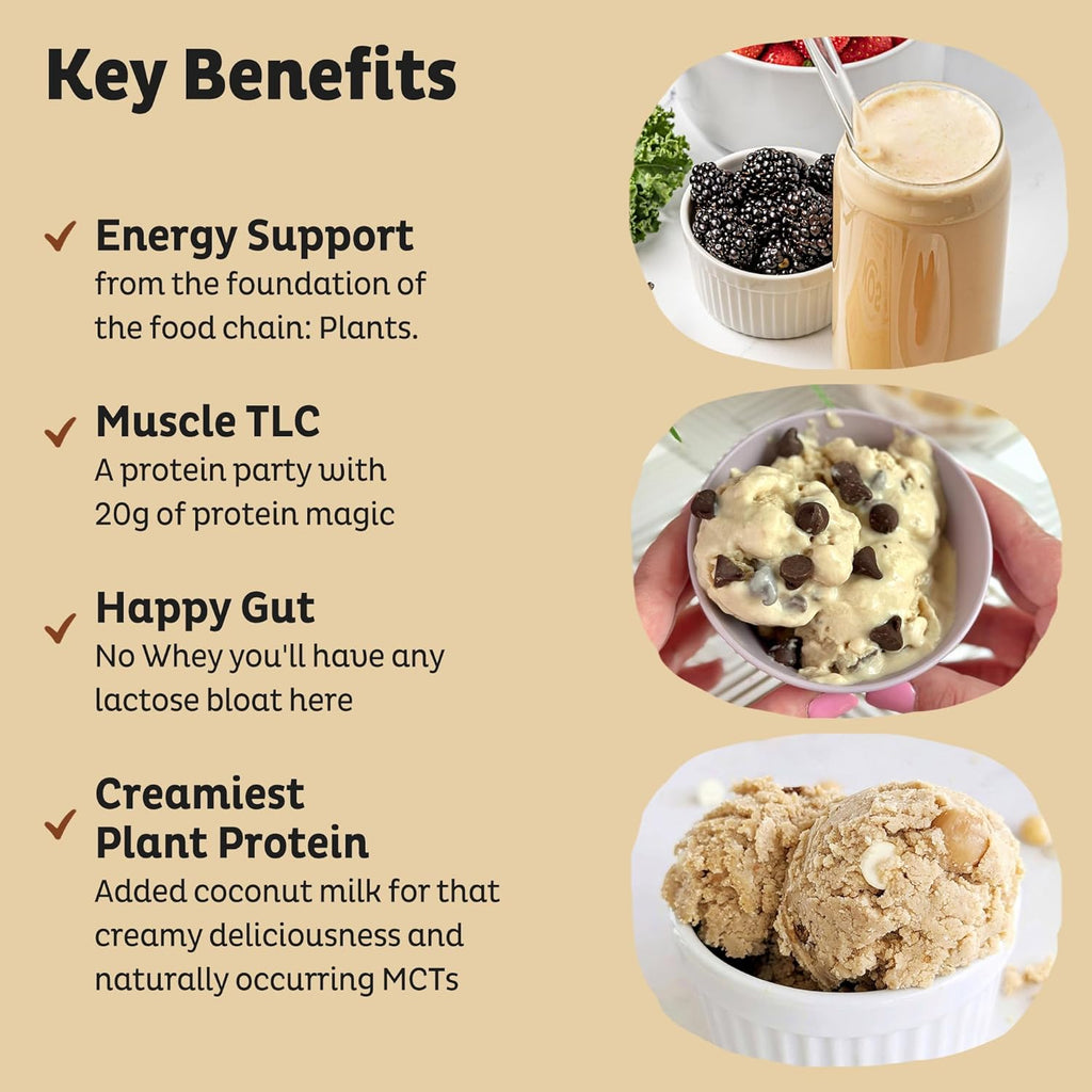KOS Vegan Protein Powder Erythritol Free, Vanilla - USDA Organic Pea Protein Blend, Plant Based Superfood Rich in Vitamins & Minerals - Keto, Dairy Free - Meal Replacement for Women & Men, 15 Servings