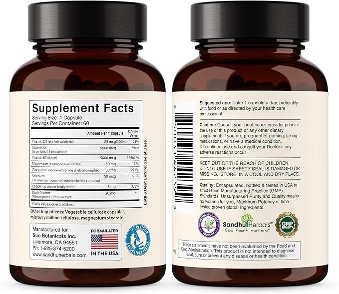 Zinc 30mg with Copper, Selenium & Vitamin D3 | 60 Capsules | Magnesium, Vitamin B6, Biotin | Absorbable Zink Supplements for Men & Women | Chelated Zinc for Immune Health, Skin, Hair, & Nails Support