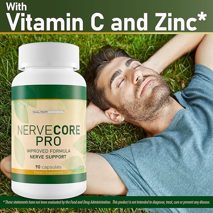 Nerve Core Pro - Our Best Vitamin B12 Nerve Support Lion’s Mane Nerve Repair Supplement - Nervous System Damage Repair Supplements B12 Nerve Regeneration Magnesium Nervous System Support Supplement