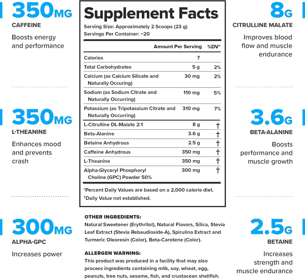 LEGION Pulse Pre Workout - All Natural Nitric Oxide Preworkout Drink to Boost Energy, Creatine Free, Naturally Sweetened, Beta Alanine, Citrulline, Alpha GPC (Green Apple)