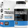 RENEW ACTIVES Antioxidant – Elderberry, Probiotics, Zinc, Vitamin C & Organic Turmeric 700MG per 2 Capsules – For Immune Function, Collagen Formation, & Overall Wellness – Made in Canada - 60 Capsules