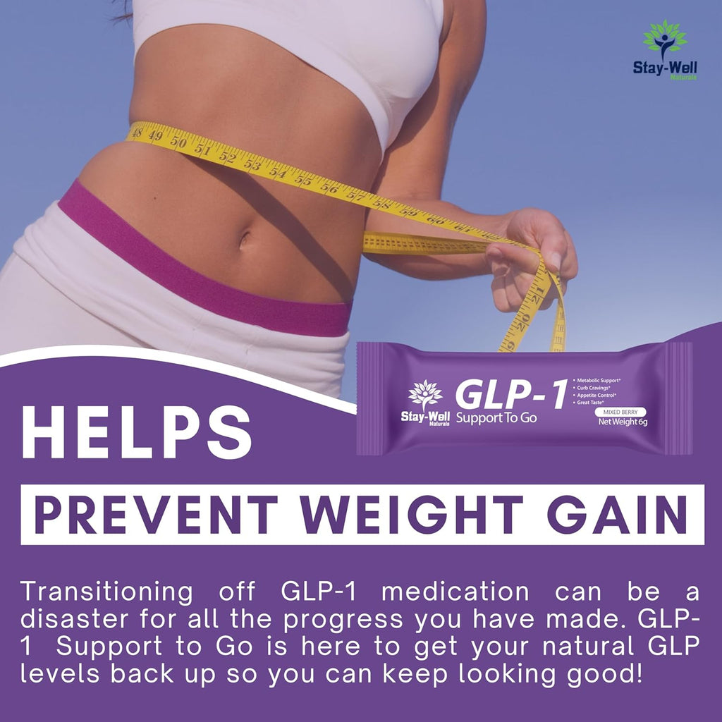GLP-1 Supplement | GLP 1 Booster Drink Mix to Control Appetite and Cravings | Great Tasting Metabolic Support - Yerba Mate, Garcinia Cambogia, Berberine [Caffeine Free – Mixed Berry]