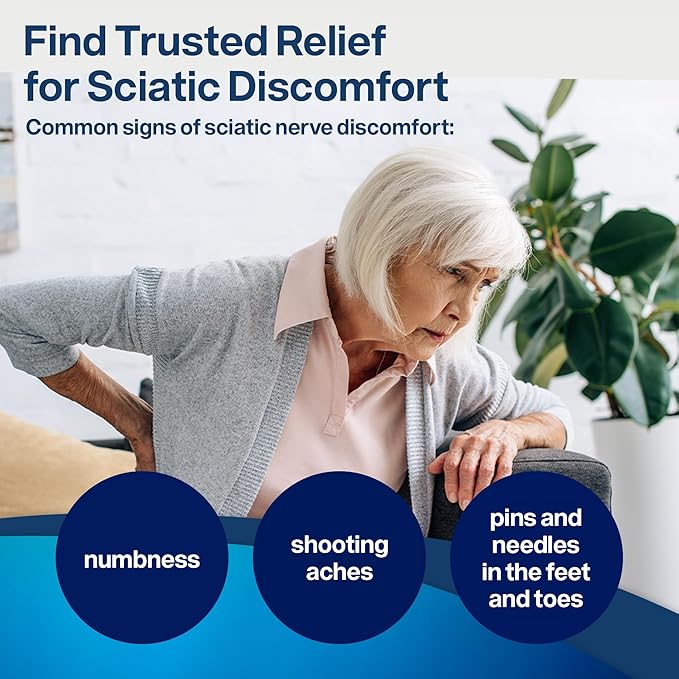SciatiEase Sciatic Nerve Health Support Supplement - Nerve Support Formula with AlphaPalm, Pea, Vitamin B Complex, Alpha Lipoic Acid 300mg - 3 Bottles