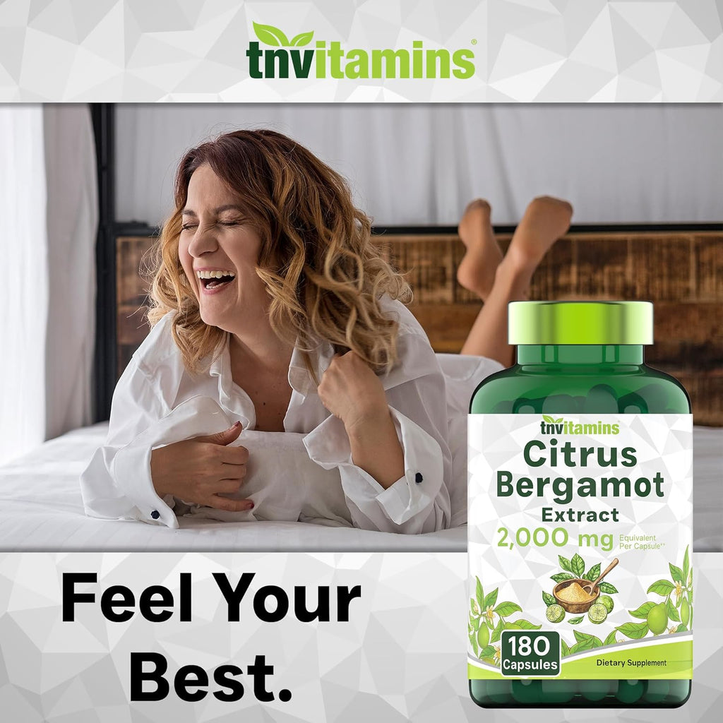 Citrus Bergamot 2000mg - 180 Capsules | Ultra Potent Citrus Bergamot Supplement 2000 mg Per 1 Capsule Serving | 6 Month Supply! | Non-GMO | Made in The USA!